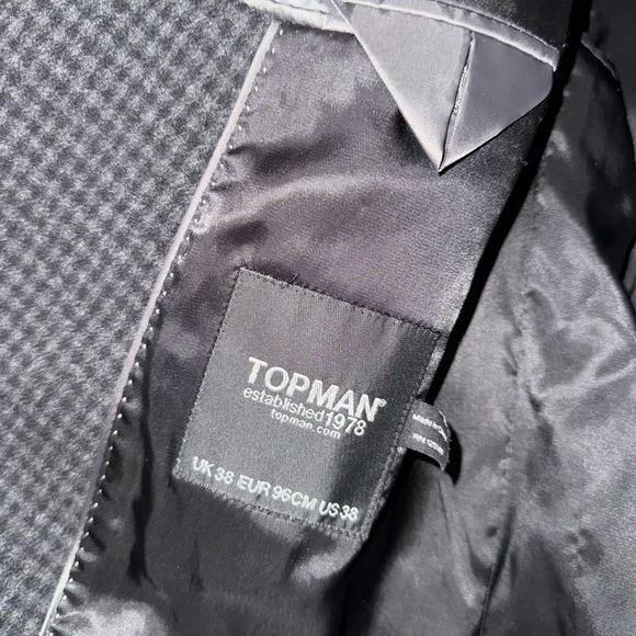 Topman Charcoal Checkered Blazer - Picture 3 of 5